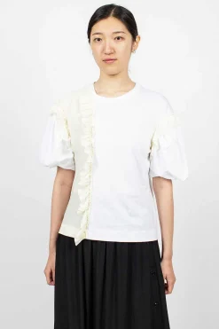 Simone Rocha Ruffle T-Shirt White| Tops