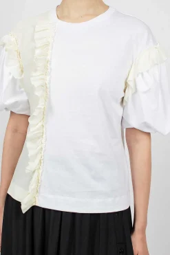Simone Rocha Ruffle T-Shirt White| Tops