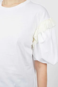 Simone Rocha Ruffle T-Shirt White| Tops
