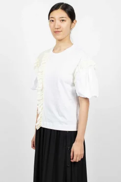 Simone Rocha Ruffle T-Shirt White| Tops