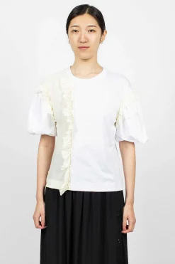 Simone Rocha Ruffle T-Shirt White| Tops