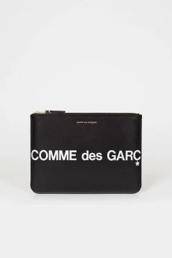 Comme des Garçons Wallets Sa5100Hl Black Huge Logo Pouch| Wallets