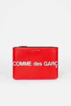 Comme des Garçons Wallets Sa5100Hl Red Huge Logo Pouch| Wallets