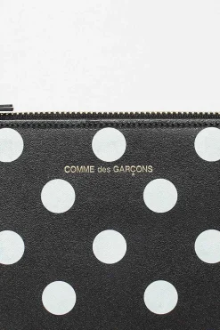 Comme des Garçons Wallets Sa5100Pd Black Leather Polka Dot Pouch| Wallets