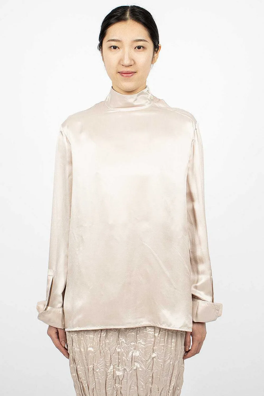 Acne Studios Satin Blouse Pebble Beige| Shirts