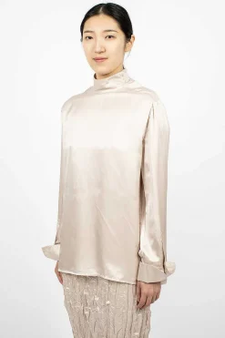 Acne Studios Satin Blouse Pebble Beige| Shirts