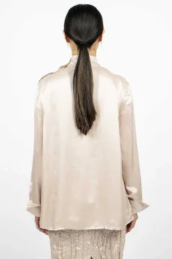 Acne Studios Satin Blouse Pebble Beige| Shirts