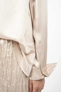 Acne Studios Satin Blouse Pebble Beige| Shirts