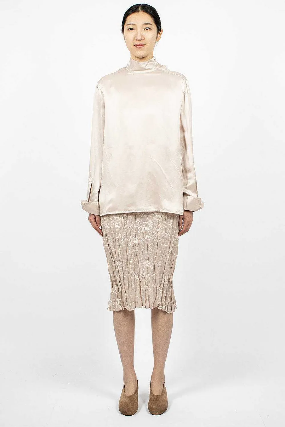Acne Studios Satin Blouse Pebble Beige| Shirts