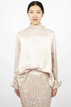 Acne Studios Satin Blouse Pebble Beige| Tops