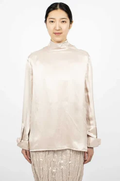 Acne Studios Satin Blouse Pebble Beige| Tops