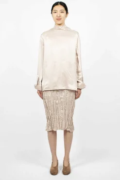 Acne Studios Satin Blouse Pebble Beige| Tops