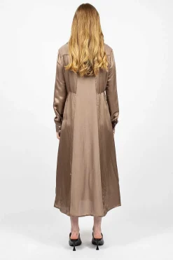 Acne Studios Satin Dress Mink Brown| Dresses