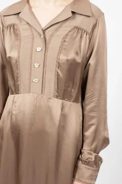 Acne Studios Satin Dress Mink Brown| Dresses