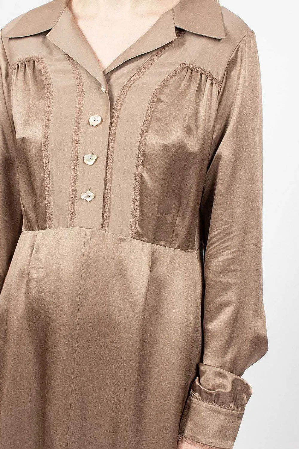 Acne Studios Satin Dress Mink Brown| Dresses