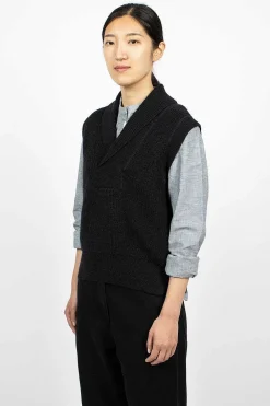 Margaret Howell Shawl Collar Slipover Ink| Tops