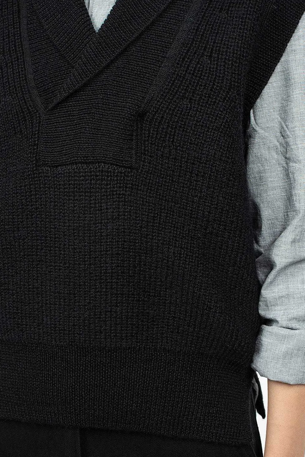 Margaret Howell Shawl Collar Slipover Ink| Tops
