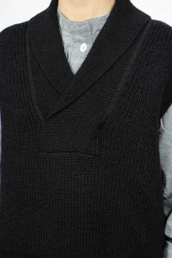 Margaret Howell Shawl Collar Slipover Ink| Tops