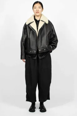 Acne Studios Shearling Jacket Dark Brown| Outerwear