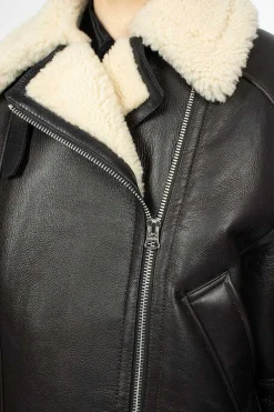 Acne Studios Shearling Jacket Dark Brown| Outerwear