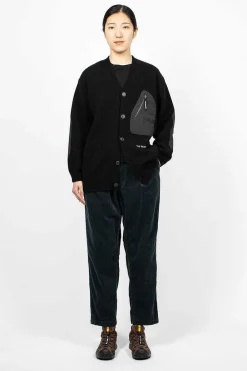 and wander Shetland Wool Cardigan Black| Knitwear