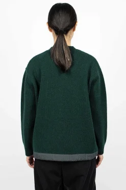 and wander Shetland Wool Jumper Green| Knitwear