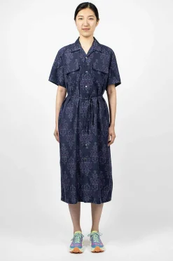 Needles Shirt Dress Floral Navy| Dresses