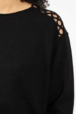 Dries Van Noten Shoulder Detail Jumper Black| Knitwear