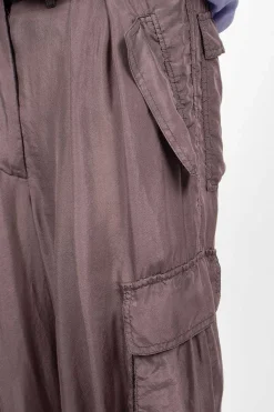 Dries Van Noten Silk Cargo Pants Brown| Trousers