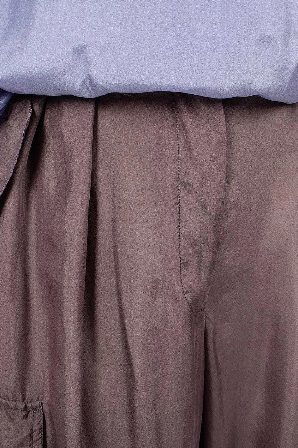 Dries Van Noten Silk Cargo Pants Brown| Trousers