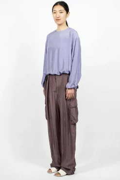 Dries Van Noten Silk Cargo Pants Brown| Trousers