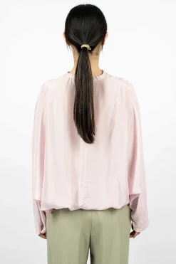 Dries Van Noten Silk Drawstring Blouse Blush| Tops