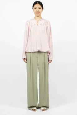 Dries Van Noten Silk Drawstring Blouse Blush| Tops