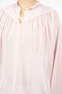 Dries Van Noten Silk Drawstring Blouse Blush| Tops