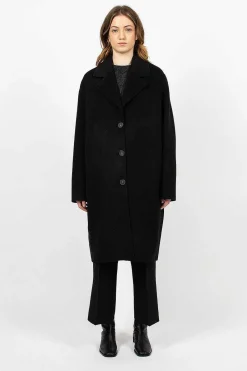 Acne Studios Single Breasted Coat Black| Outerwear