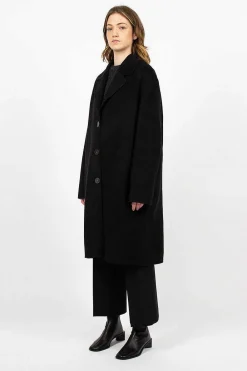 Acne Studios Single Breasted Coat Black| Outerwear