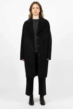 Acne Studios Single Breasted Coat Black| Outerwear