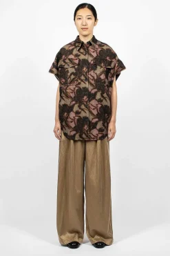 Dries Van Noten Sleeveless Floral Overshirt| Outerwear