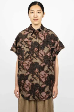 Dries Van Noten Sleeveless Floral Overshirt| Outerwear