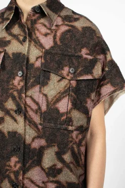 Dries Van Noten Sleeveless Floral Overshirt| Outerwear