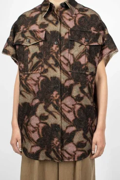 Dries Van Noten Sleeveless Floral Overshirt| Outerwear