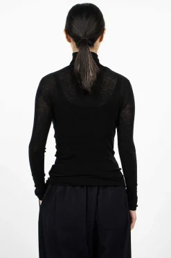 6397 Slim Rib Turtleneck Black| Knitwear