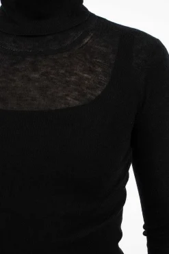 6397 Slim Rib Turtleneck Black| Knitwear