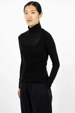 6397 Slim Rib Turtleneck Black| Knitwear