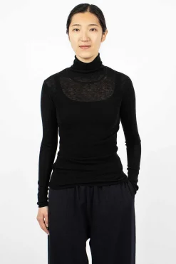 6397 Slim Rib Turtleneck Black| Knitwear