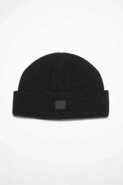 Acne Studios Small Ribbed Beanie Black| Hats