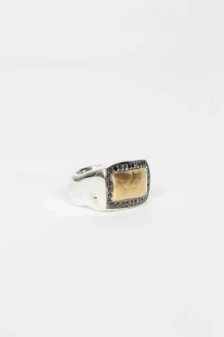 Rosa Maria Solid Yellow Gold Black Diamond Ring| Rings