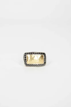 Rosa Maria Solid Yellow Gold Black Diamond Ring| Rings