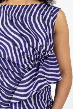 Dries Van Noten Spiral Top Purple Print| Tops