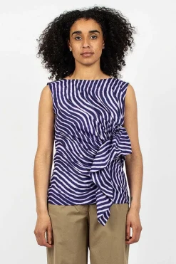 Dries Van Noten Spiral Top Purple Print| Tops